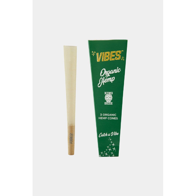 Vibes Organic Hemp King Size Cones 3 Pack